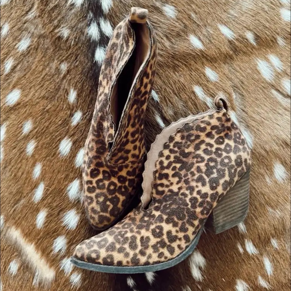 Leopard Print Ankle Boots